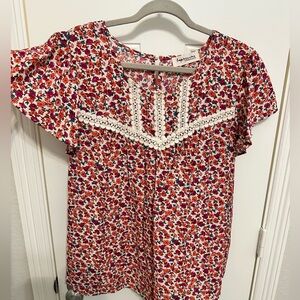 Floral short sleeve blouse size 1X